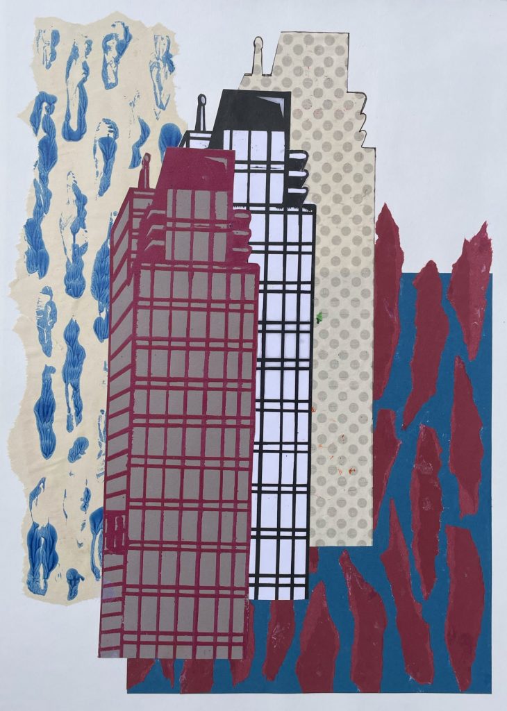 New York collage design of New York skyline