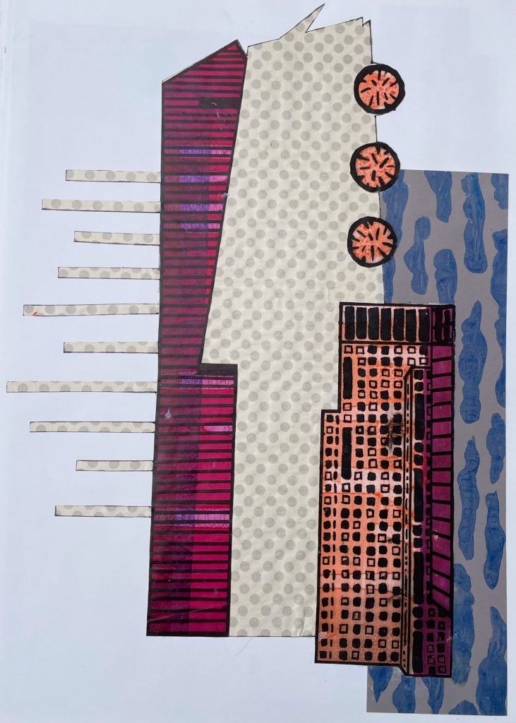 New York collage design of New York skyline