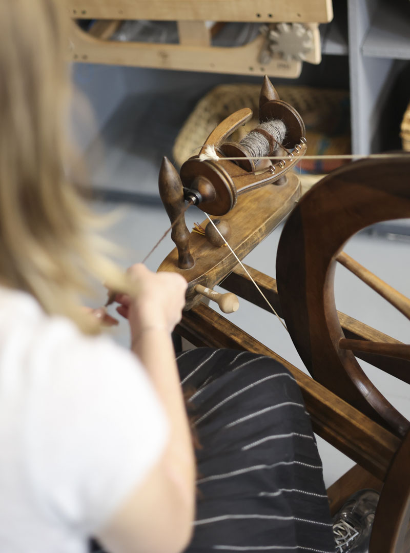 My process Spinning yarn