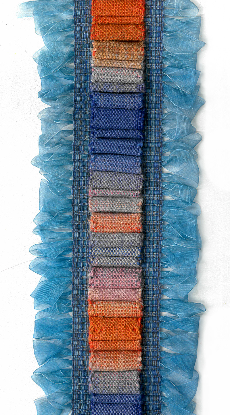 Marine Biome ribbon passementerie in blue and orange