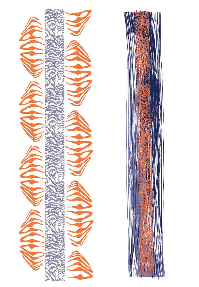 Marine Biome turing drawings into weaves